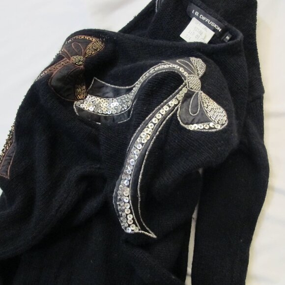 Holiday black silk/angora blend sweater   S - Picture 9 of 9